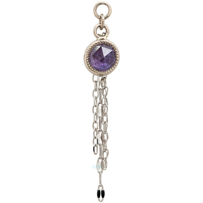 Rose cut Winza Sapphire Chain Charm in Gold