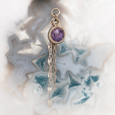 Rose cut Winza Sapphire Chain Charm in Gold