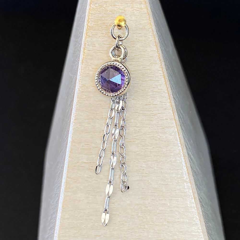 Rose cut Winza Sapphire Chain Charm in Gold