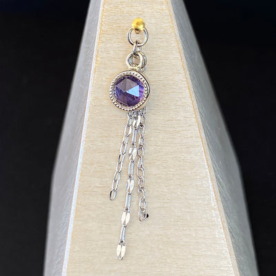 Rose cut Winza Sapphire Chain Charm in Gold