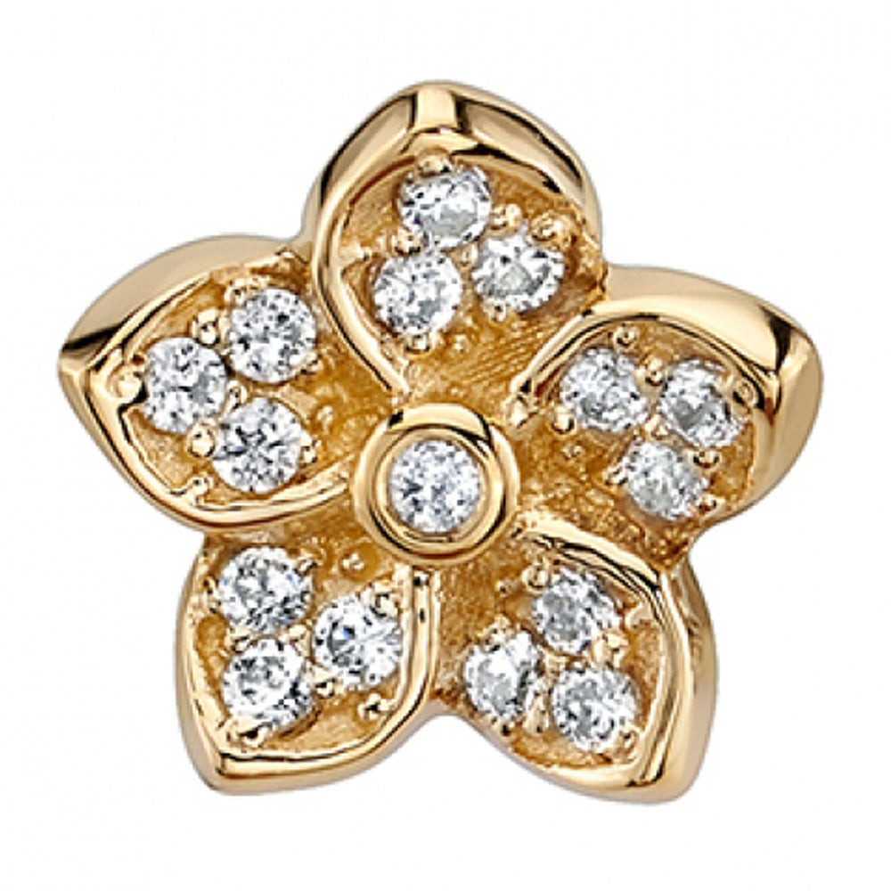 "Crystal" Threaded End in Gold & Platinum with DIAMONDS