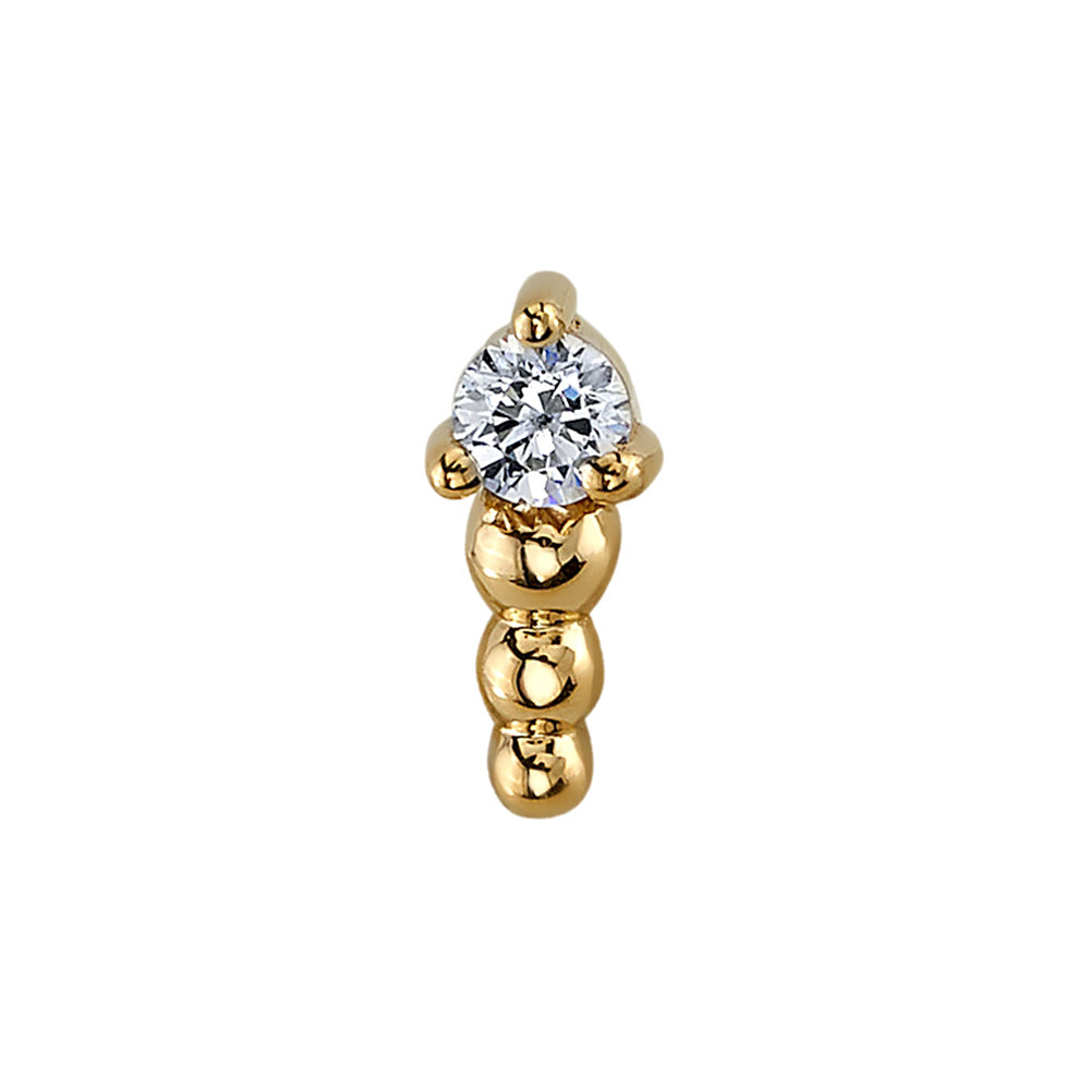 "Glow Worm" Threaded End in Gold with DIAMOND