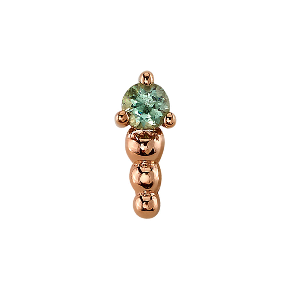 "Glow Worm" Threaded End in Gold with Seafoam Tourmaline