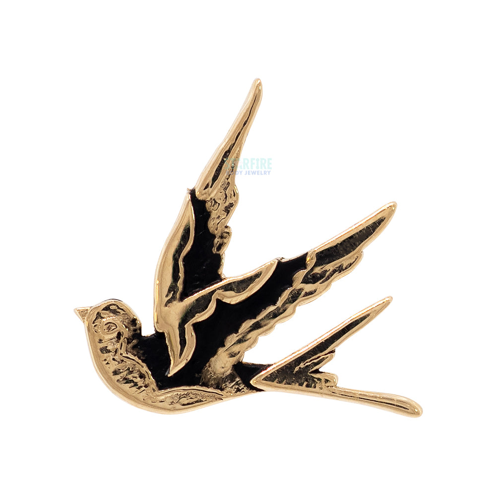 Swallow Threaded End in Gold