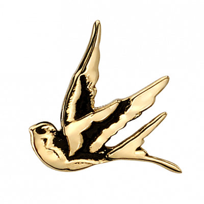 Swallow Threaded End in Gold