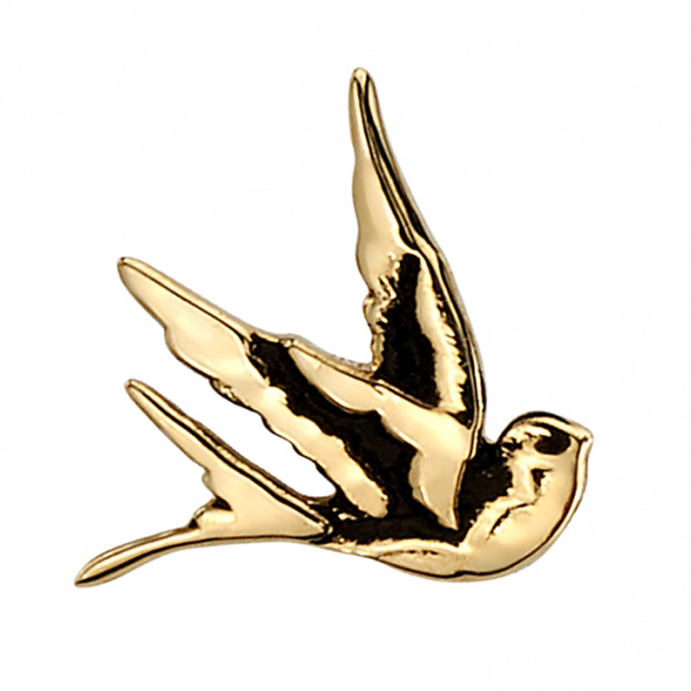 Swallow Threaded End in Gold