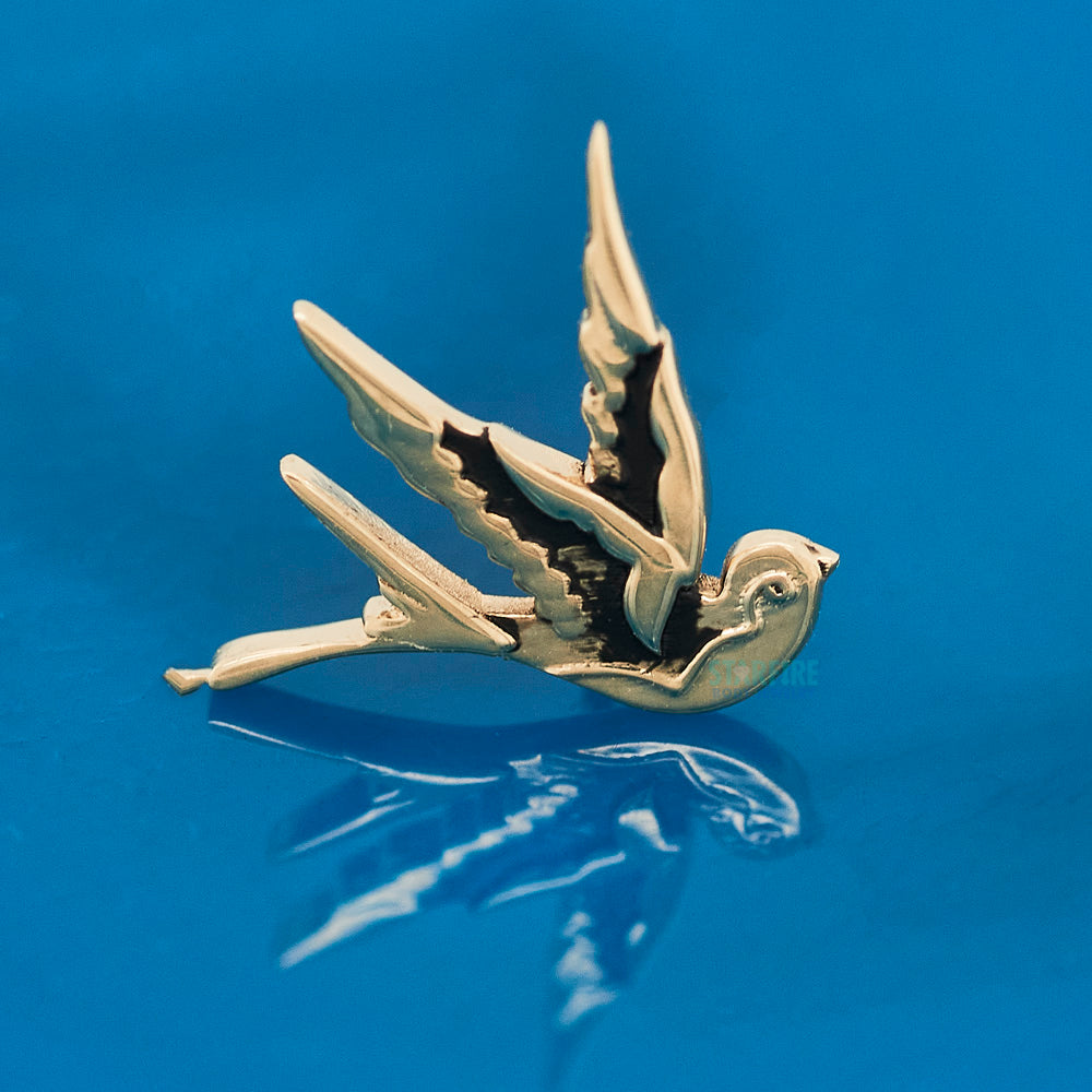 threadless: Swallow Pin in Gold