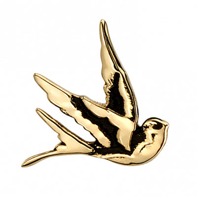 threadless: Swallow Pin in Gold