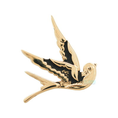 Swallow Threaded End in Gold
