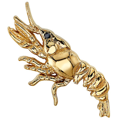 Crawdad Threaded End in Gold with Black Diamond