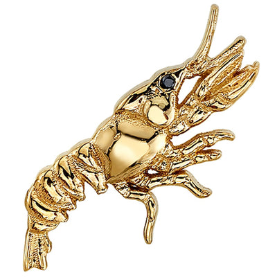 Crawdad Threaded End in Gold with Black Diamond