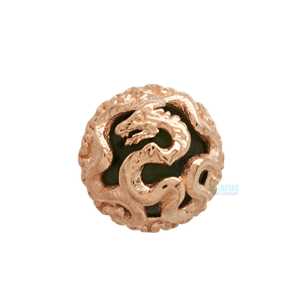 threadless: "Dragon Ball" Natural Stone Cabochon End in Rose Gold