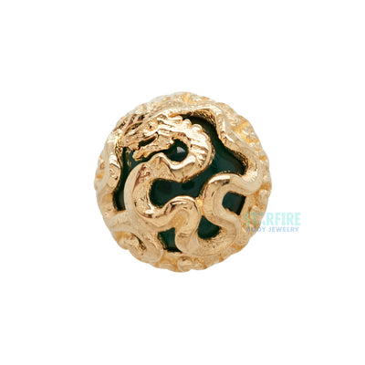 threadless: "Dragon Ball" Natural Stone Cabochon End in Yellow Gold