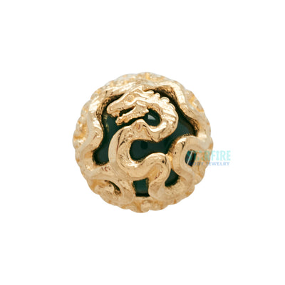 threadless: "Dragon Ball" Natural Stone Cabochon End in Yellow Gold