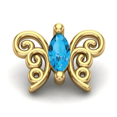 "Floaty" Butterfly Threaded End in Gold