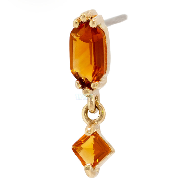 threadless: "Golden Hour" End with Dangle in Gold with Citrine