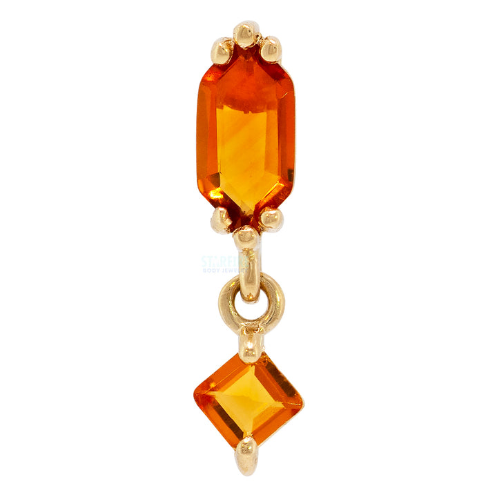 threadless: "Golden Hour" End with Dangle in Gold with Citrine