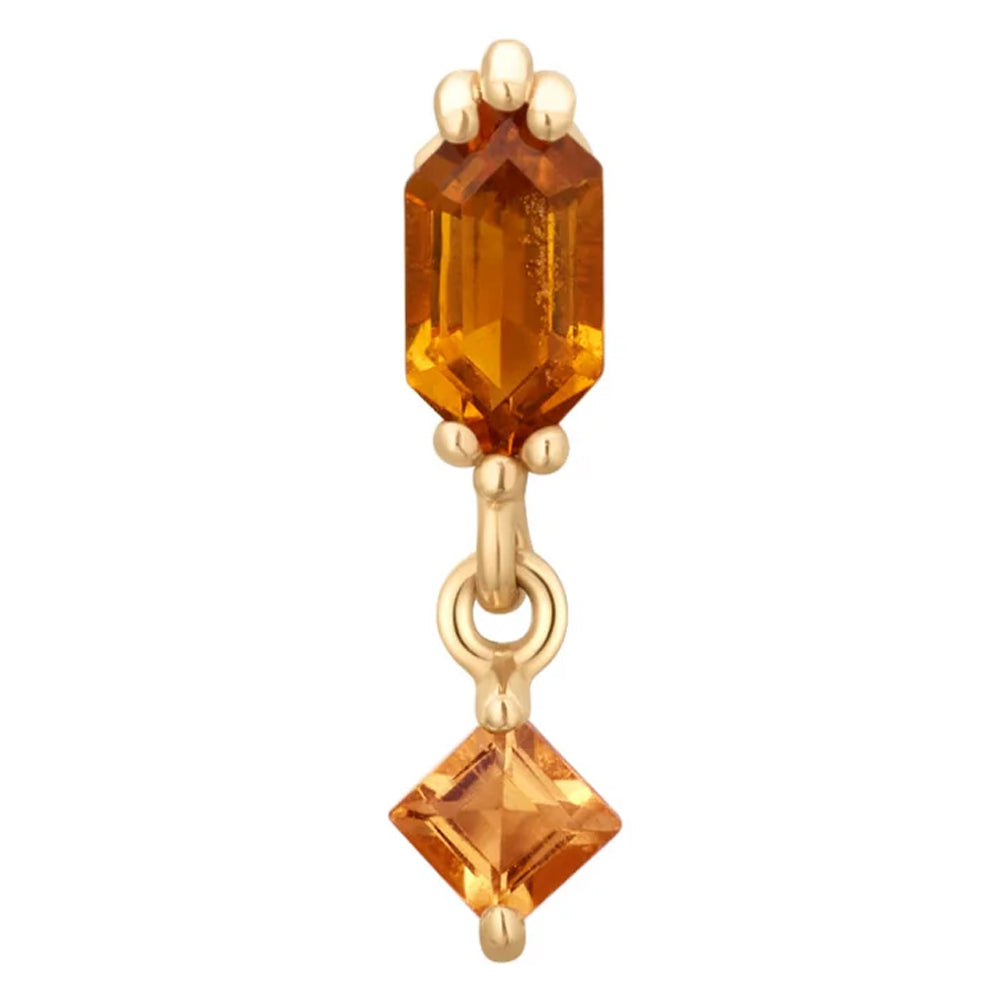 threadless: "Golden Hour" End with Dangle in Gold with Citrine