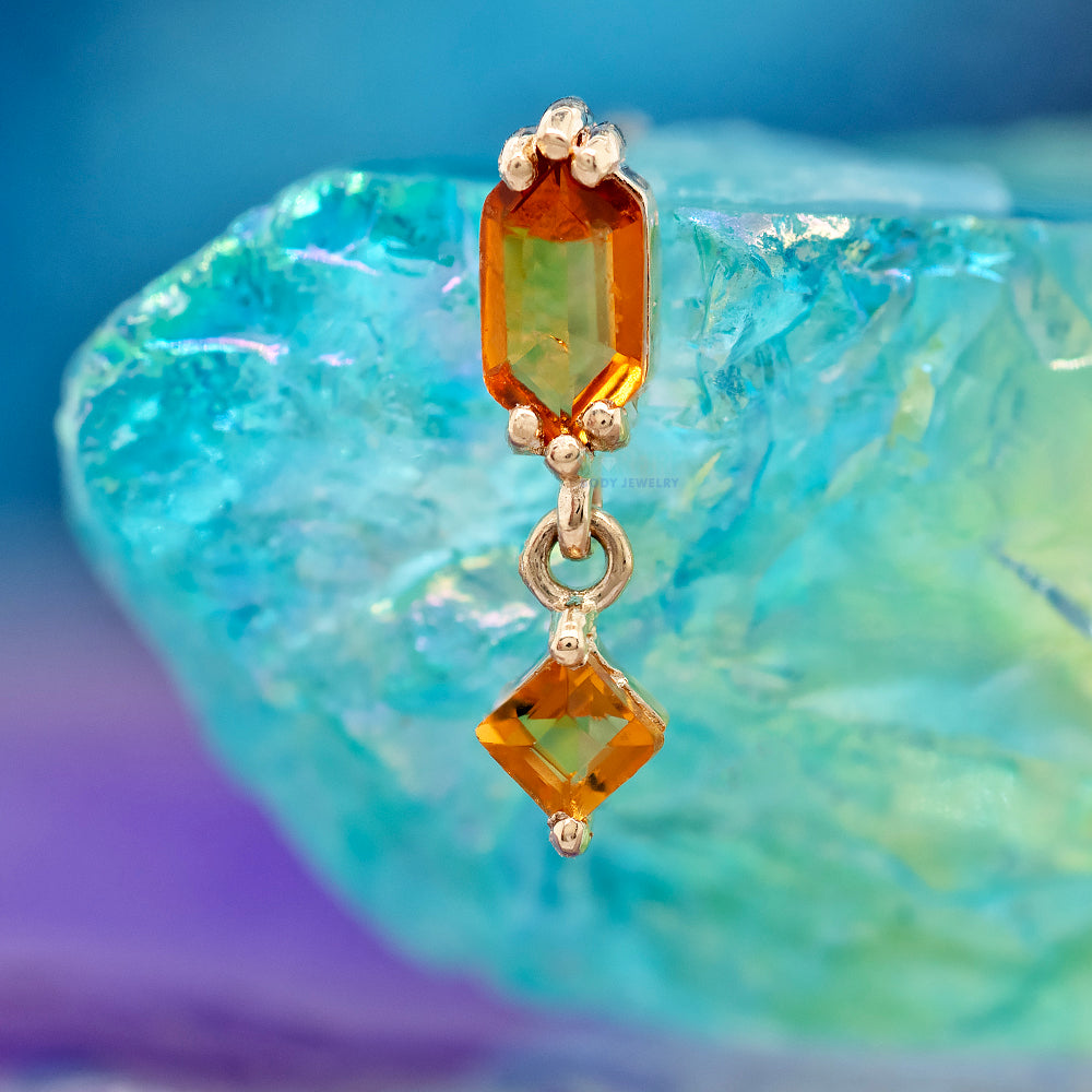 threadless: "Golden Hour" End with Dangle in Gold with Citrine