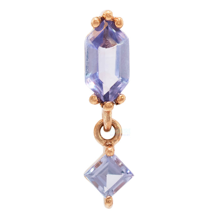threadless: "Twilight Hour" End with Dangle in Gold with Tanzanite