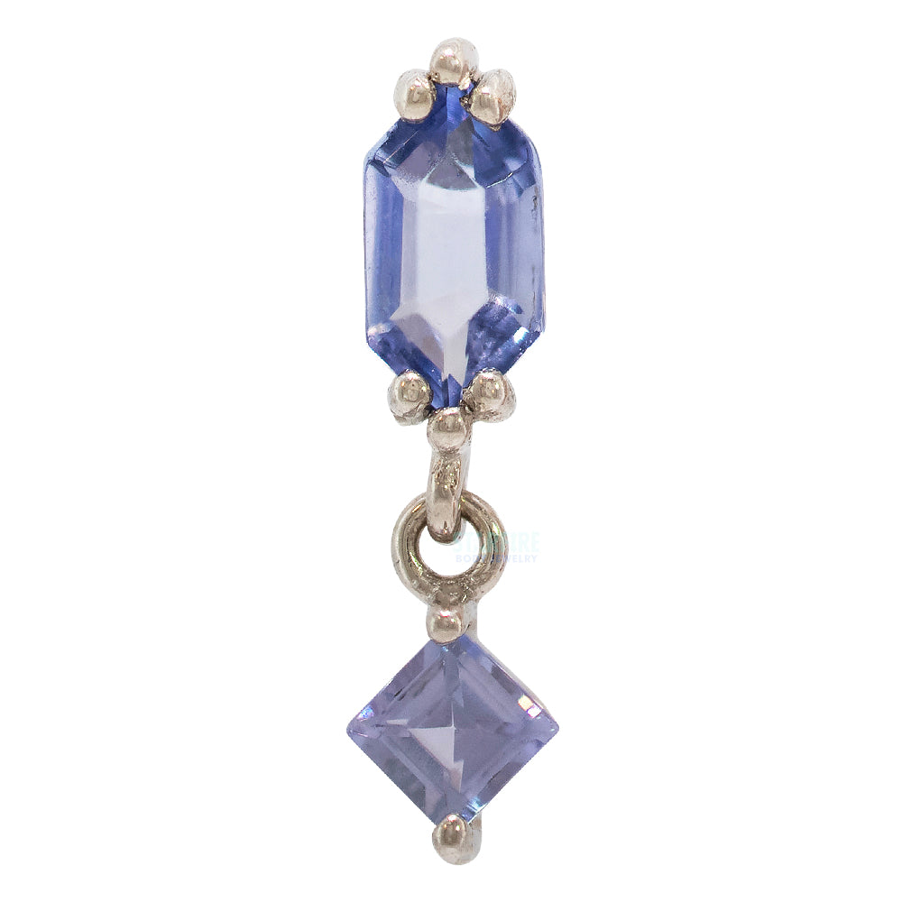 threadless: "Twilight Hour" End with Dangle in Gold with Tanzanite