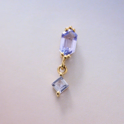 threadless: "Twilight Hour" End with Dangle in Gold with Tanzanite