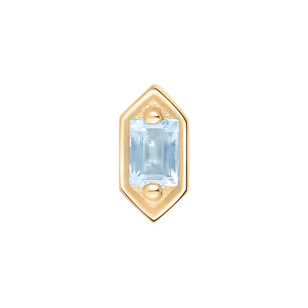 threadless: "Hoax" End in Gold with Swiss Blue Topaz