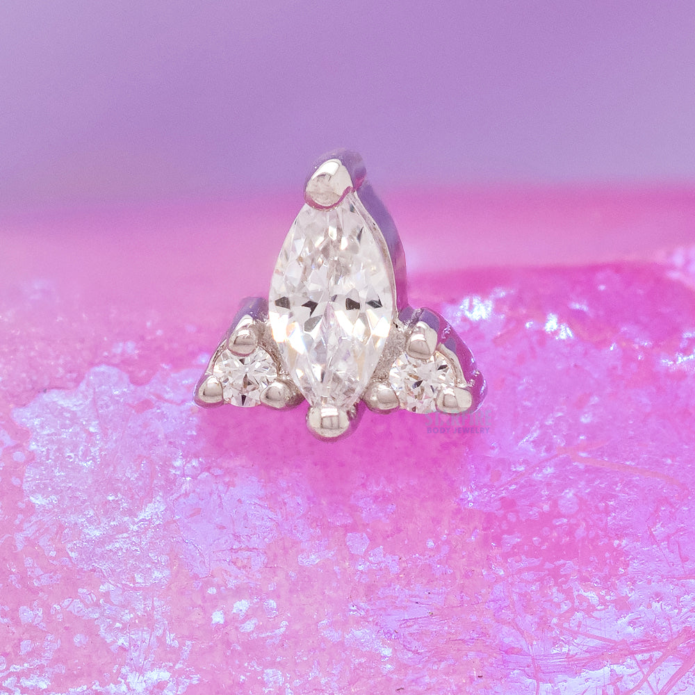 threadless: "Summit" End in Gold with White CZ's