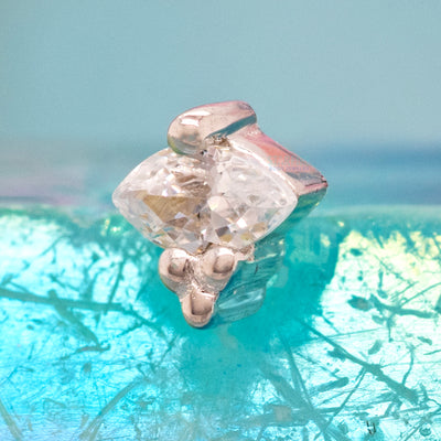 threadless: "Poppy" End in Gold with White CZ