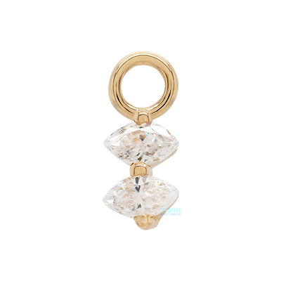 "Scout" Charm in Gold with White CZ's