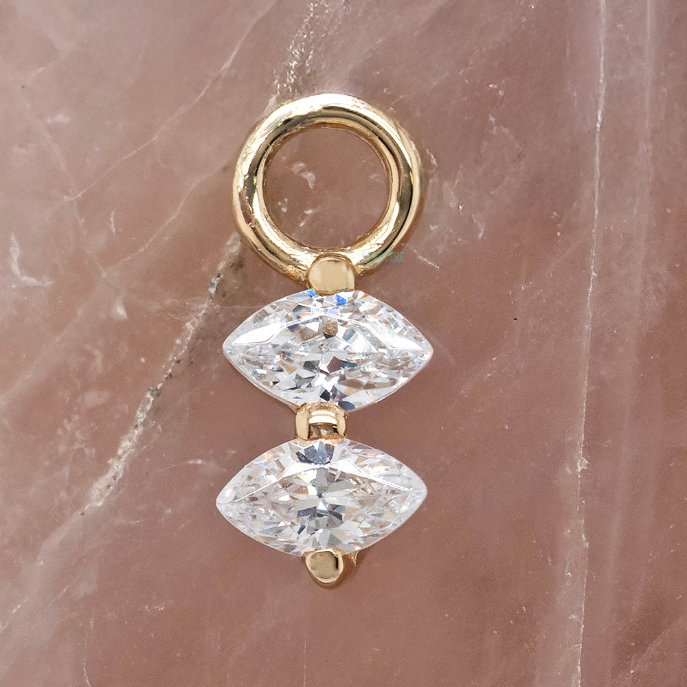 "Scout" Charm in Gold with White CZ's