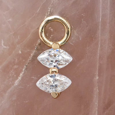 "Scout" Charm in Gold with White CZ's