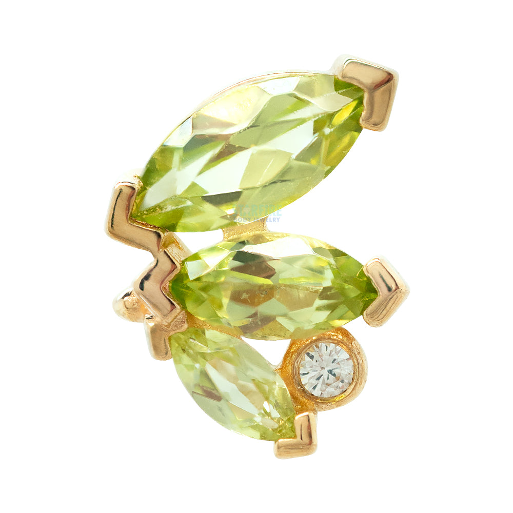 threadless: "Idun" End in Gold with Peridot & White Sapphire