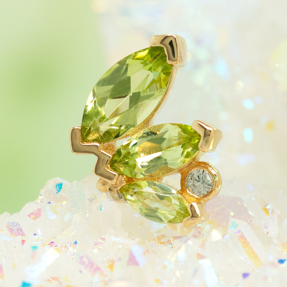 threadless: "Idun" End in Gold with Peridot & White Sapphire