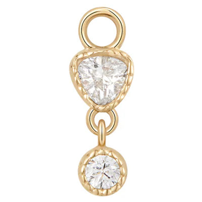 "Satisfaction" Charm in Gold with White CZ's