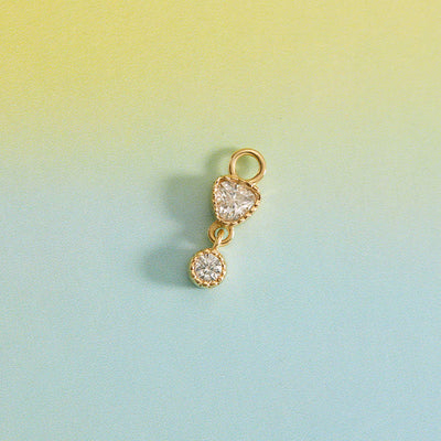 "Satisfaction" Charm in Gold with White CZ's