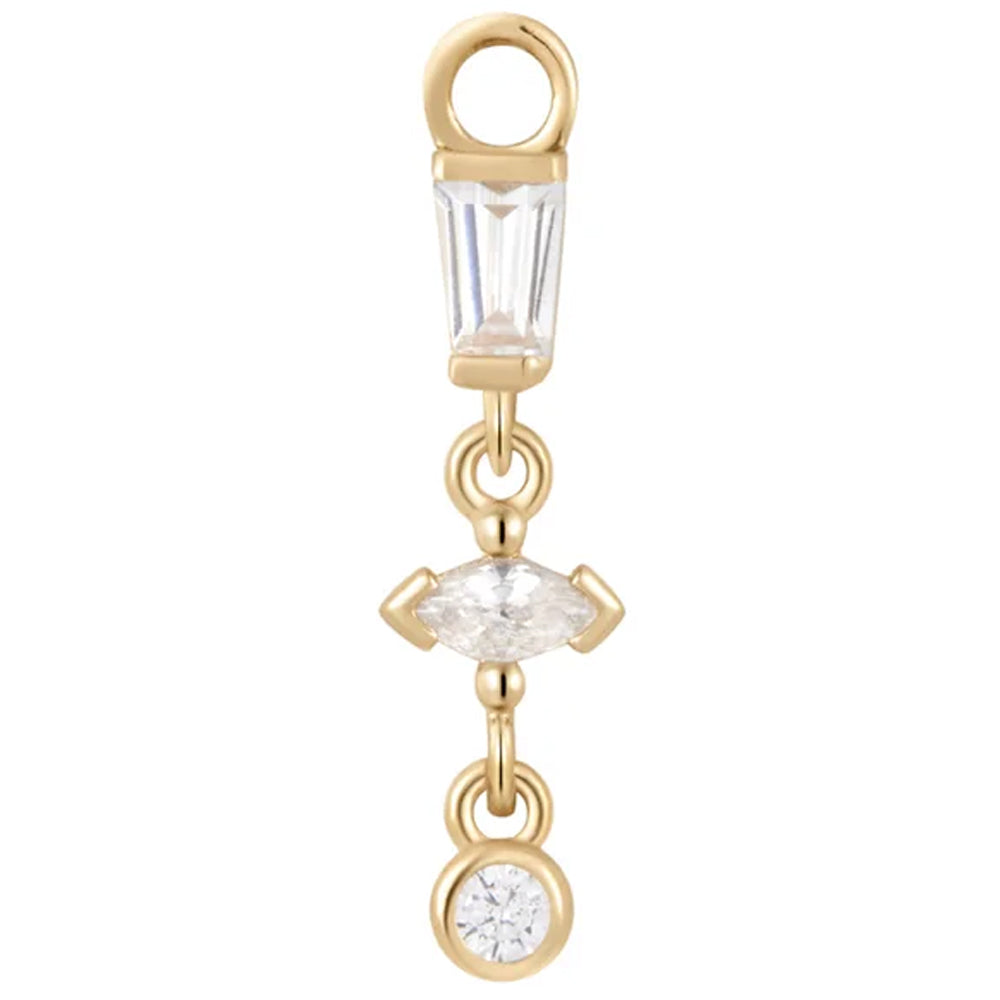 "In Your Dreams" Charm in Gold with White CZ's