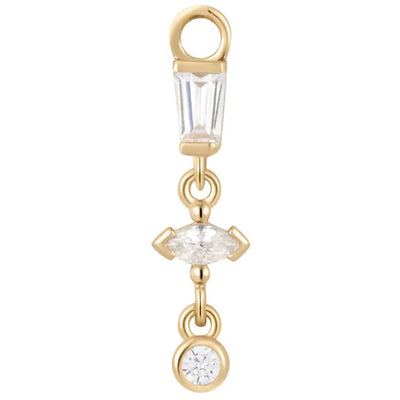 "In Your Dreams" Charm in Gold with White CZ's