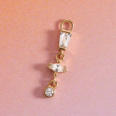 "In Your Dreams" Charm in Gold with White CZ's