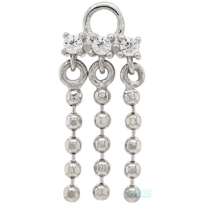 "Alias" Charm in Gold with White CZ's