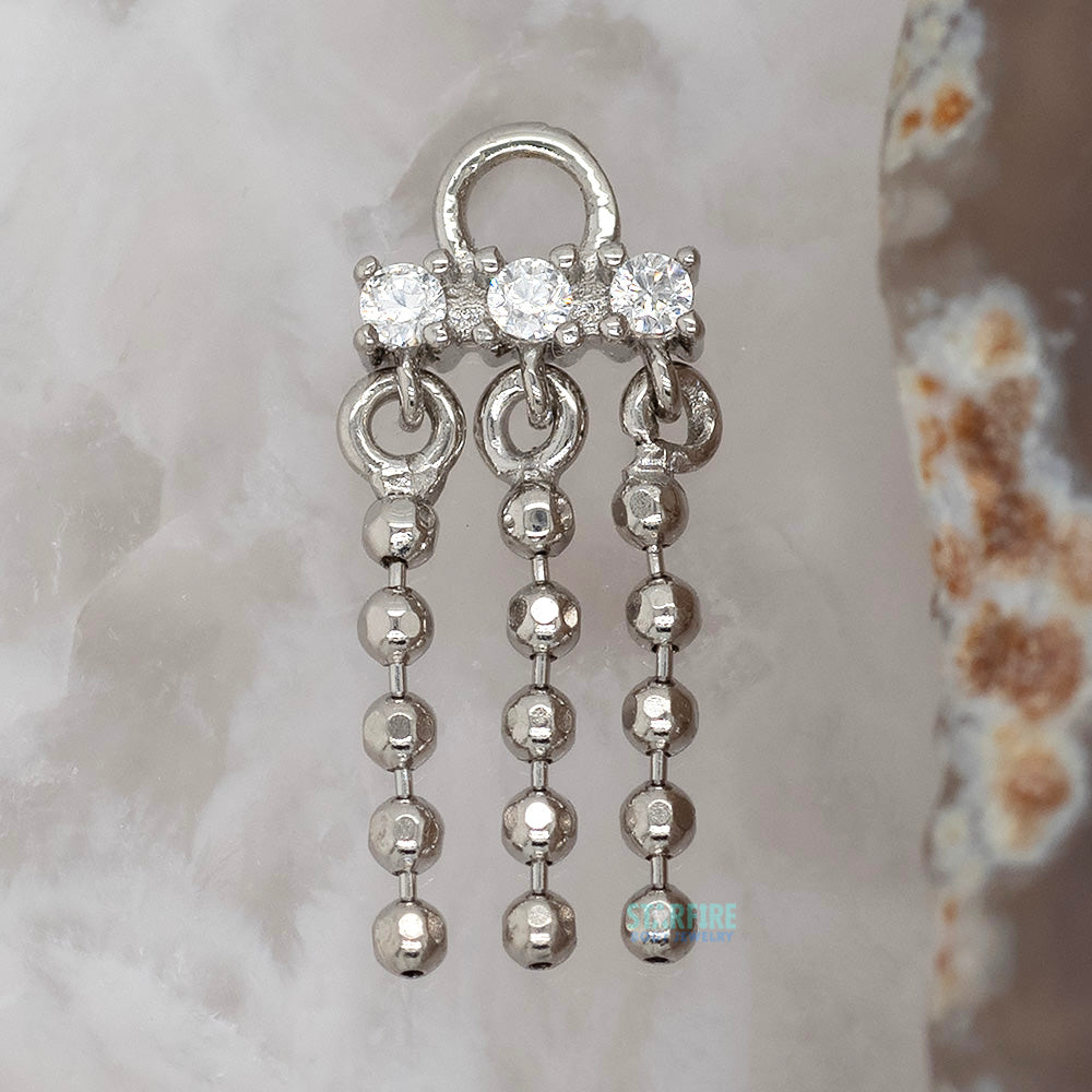 "Alias" Charm in Gold with White CZ's