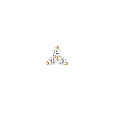 threadless: "Tiny Trinity" End in Gold with White CZ's