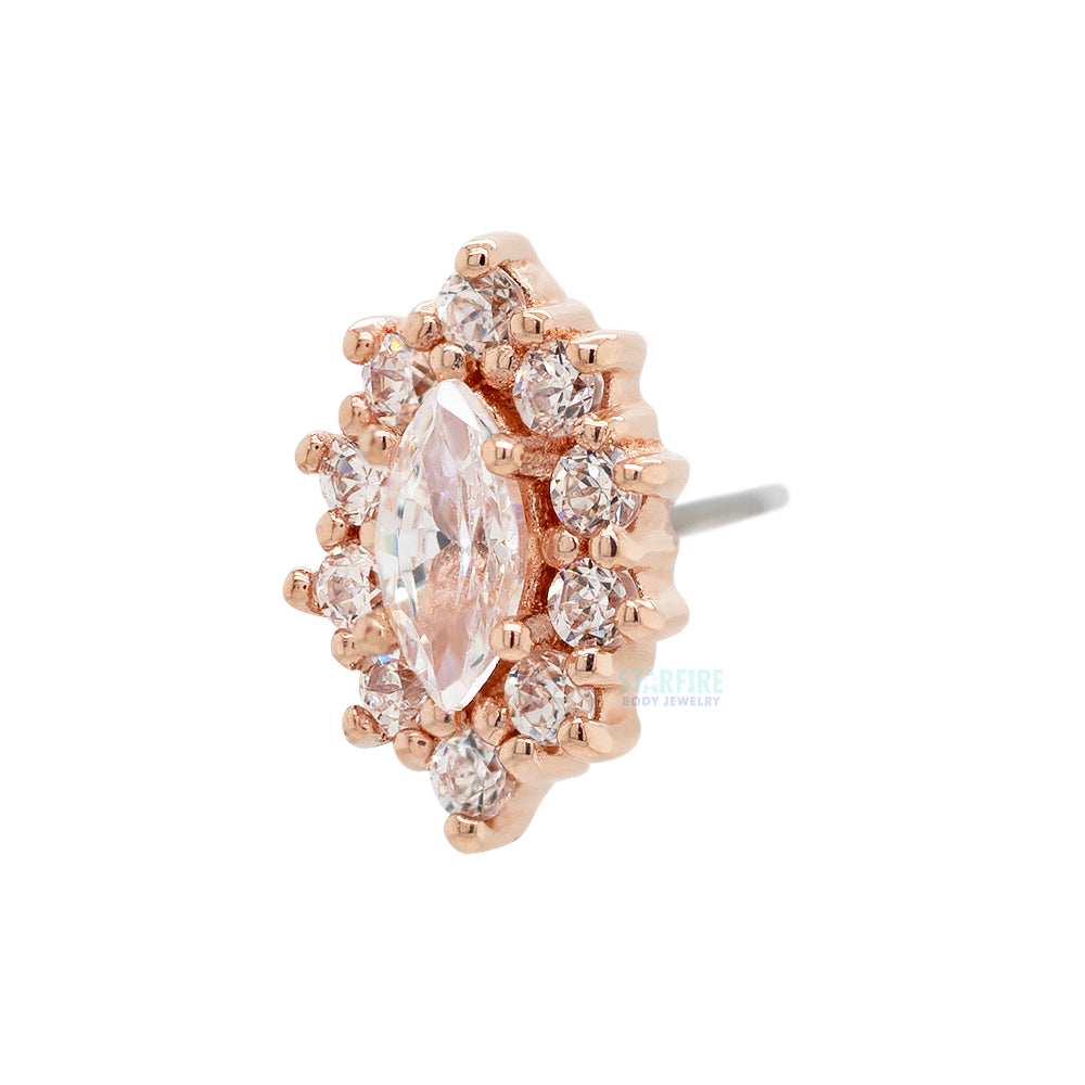 threadless: "Marquise Halo" End in Gold with White CZ's