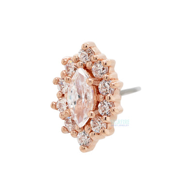 threadless: "Marquise Halo" End in Gold with White CZ's