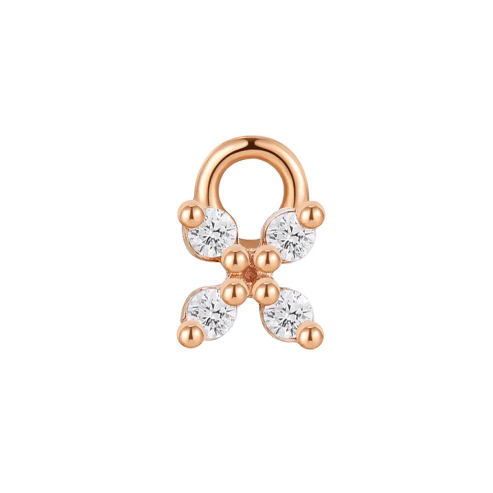 "Crux" Charm in Gold with White CZ's
