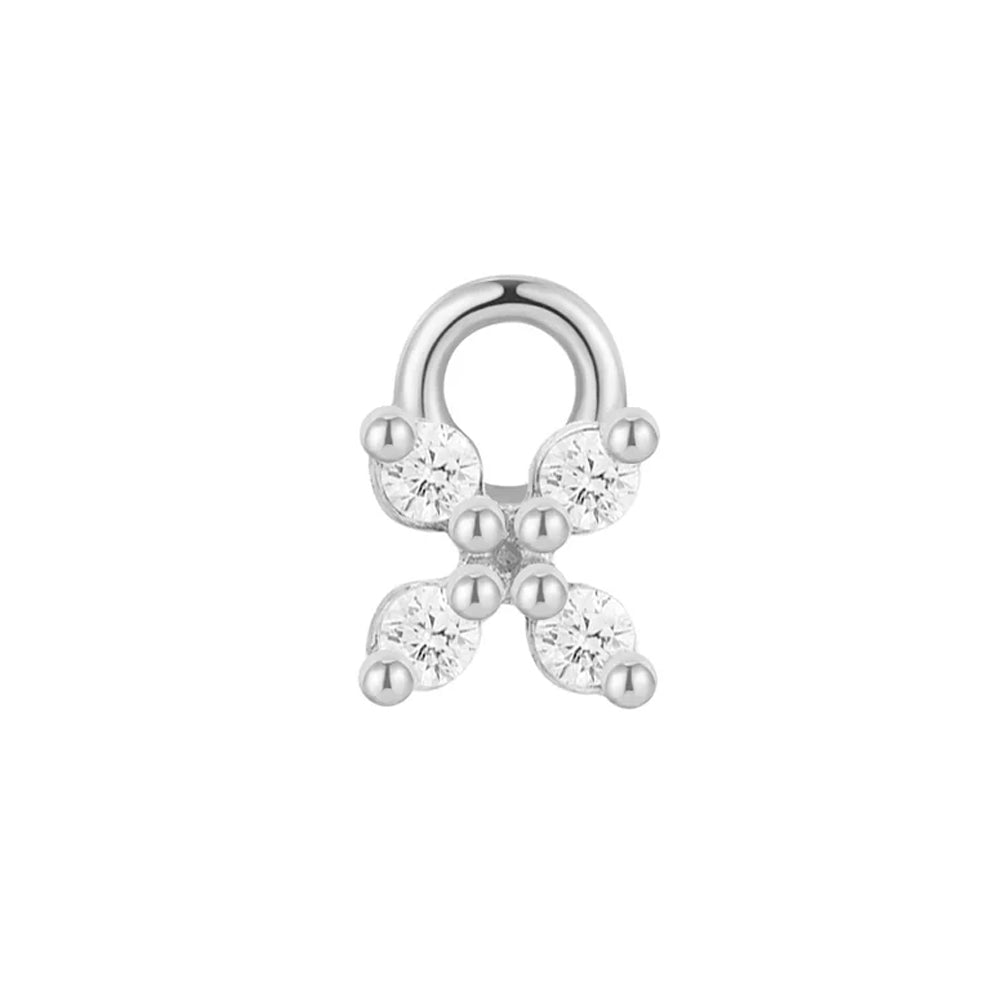"Crux" Charm in Gold with White CZ's