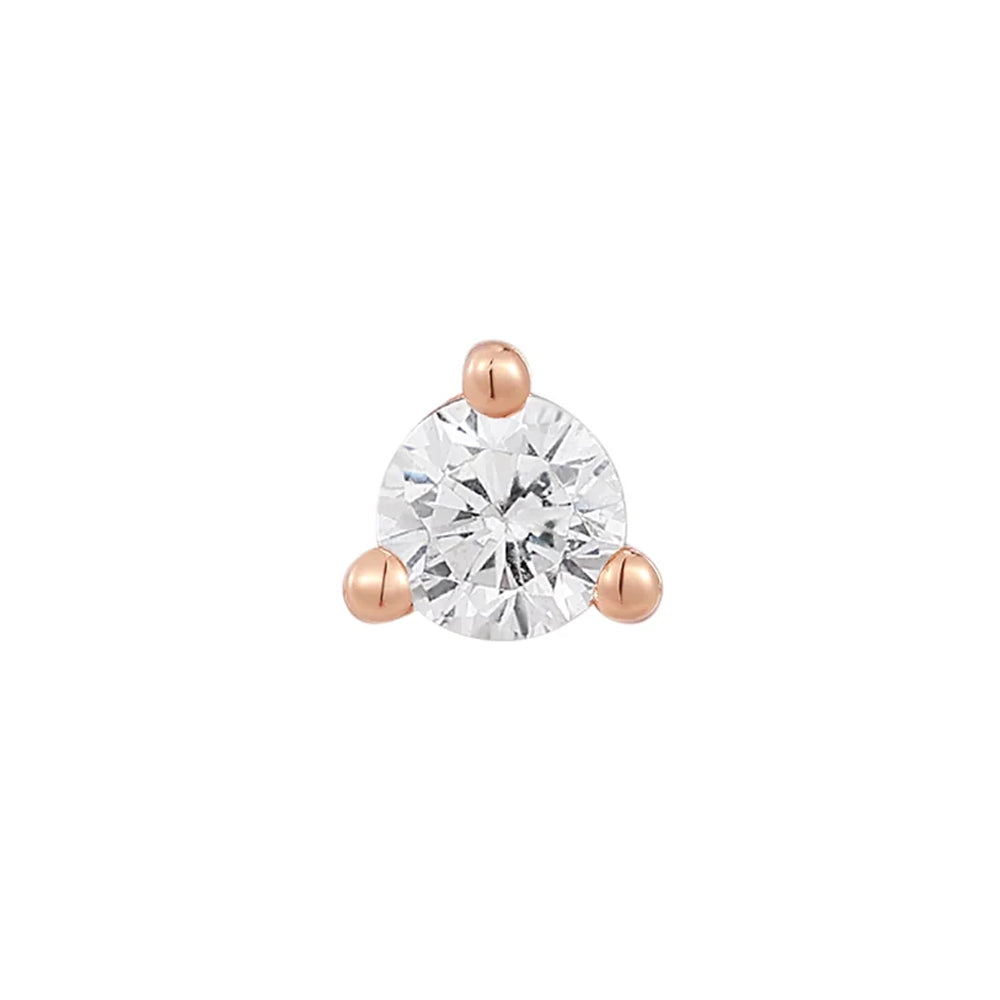 threadless: Prong Set White CZ End in Gold