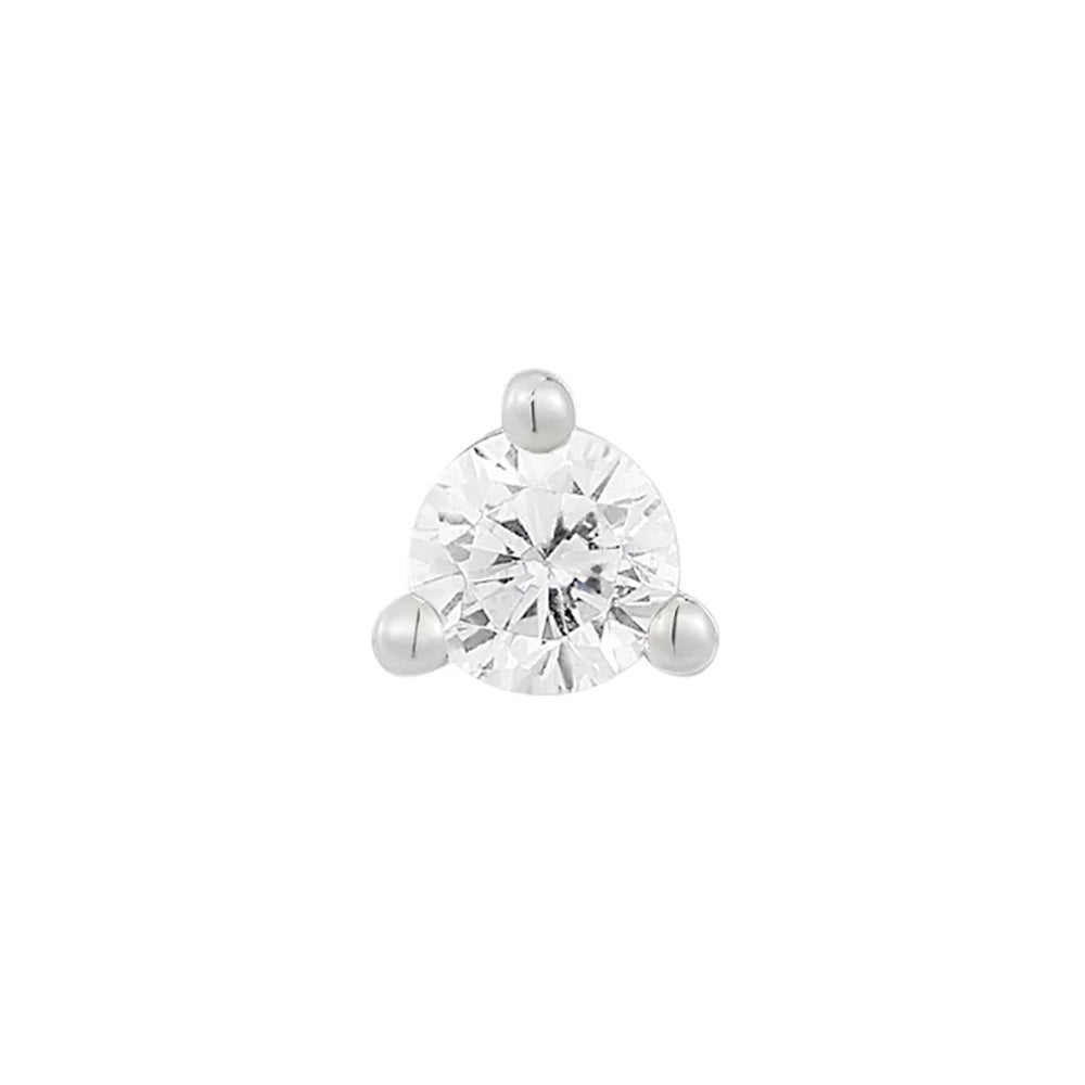 threadless: Prong Set White CZ End in Gold