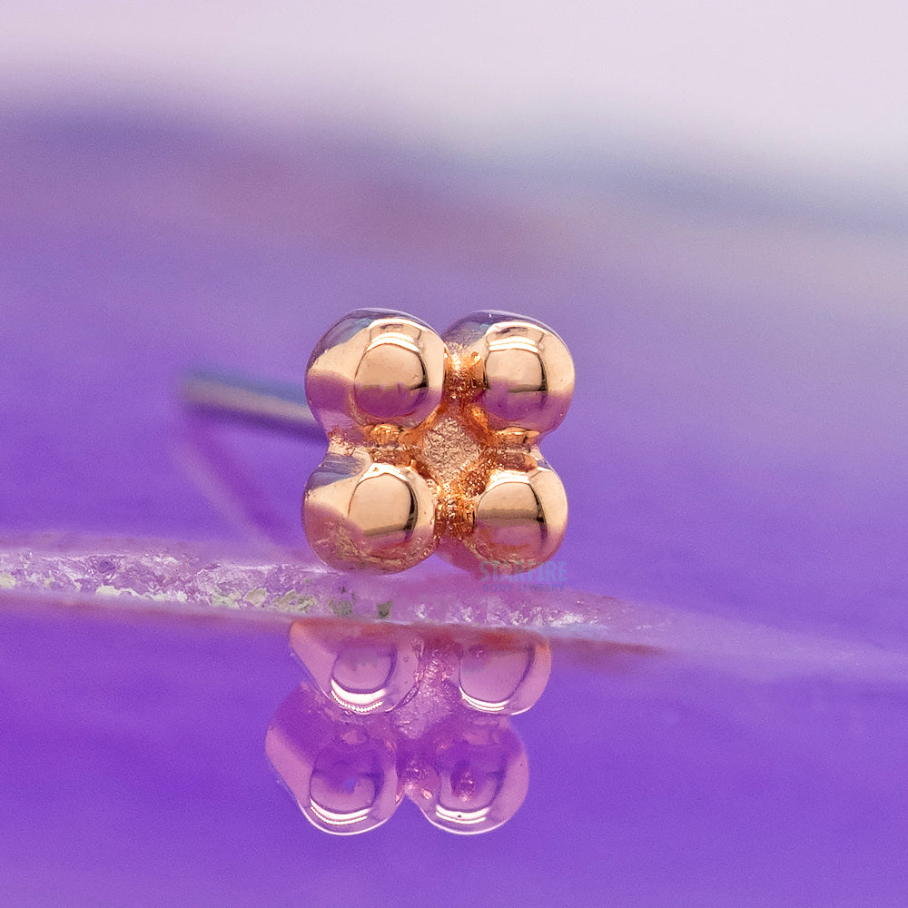 threadless: 4 Bead Square End in Gold