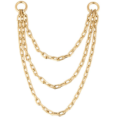 Triple Cable Chain Attachment in Gold